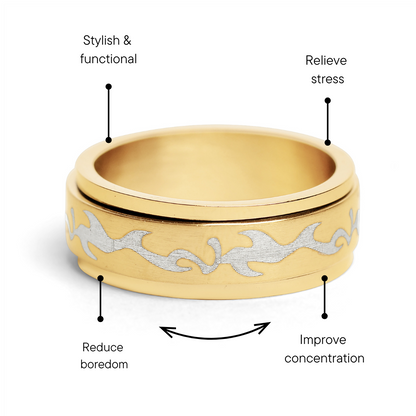 Smoke Gold Stainless Steel Spinner Ring