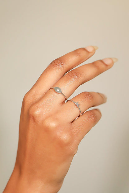18K Gold PVD Stainless Steel Four Leaf Clover Symbol Ring