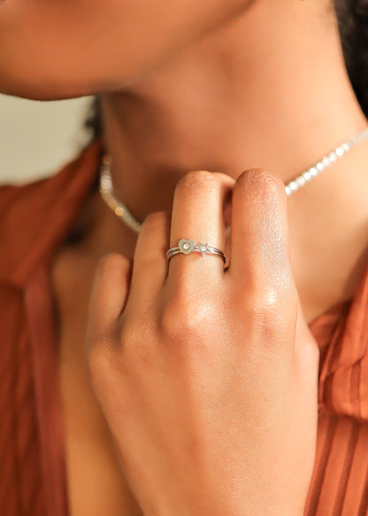 18K Gold PVD Stainless Steel CZ Stone Star Symbol Ring