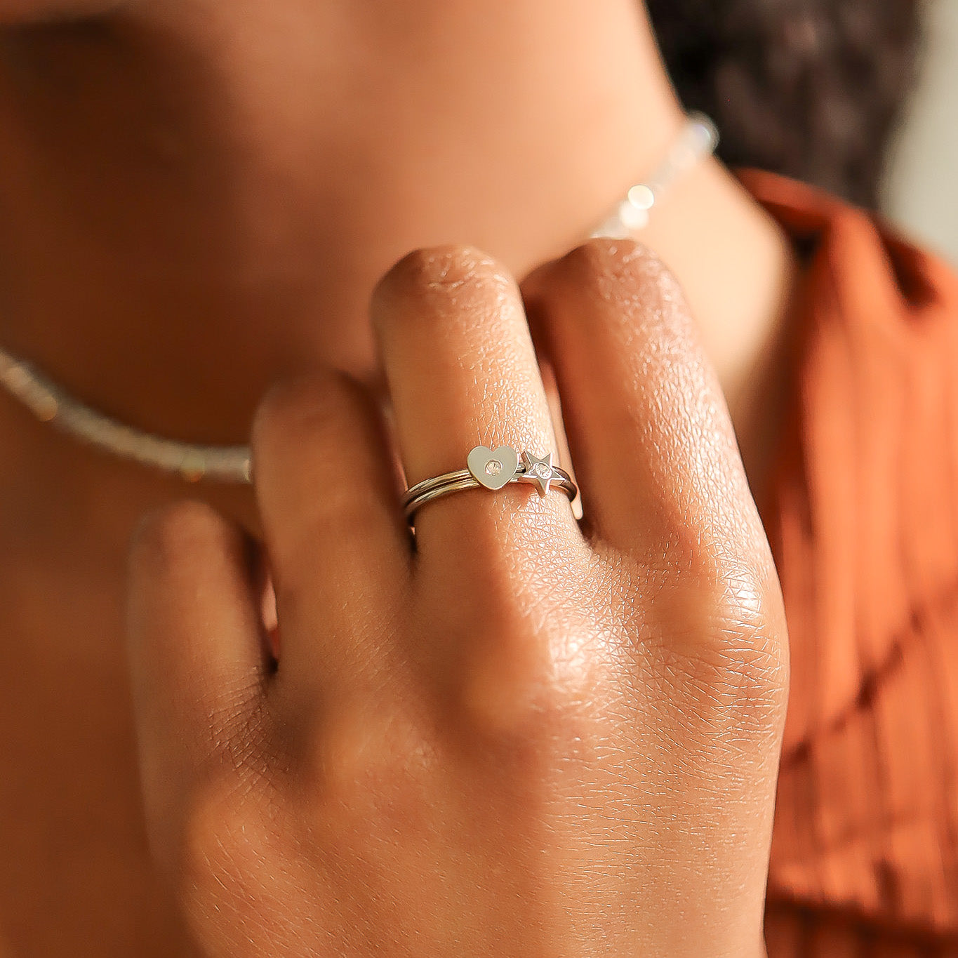 18K Gold PVD Stainless Steel CZ Stone Star Symbol Ring