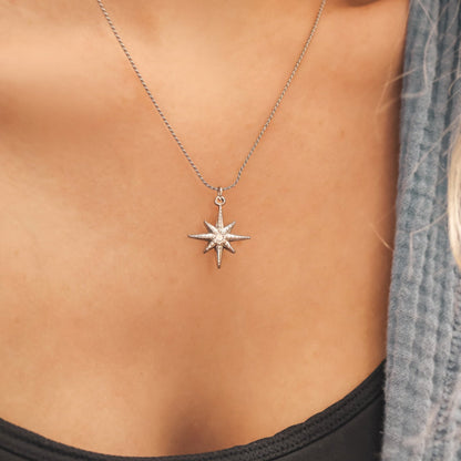 18K Gold PVD Stainless Steel Compass Pendant