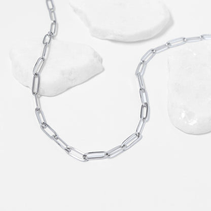 Stainless Steel Paperclip Chain Necklace