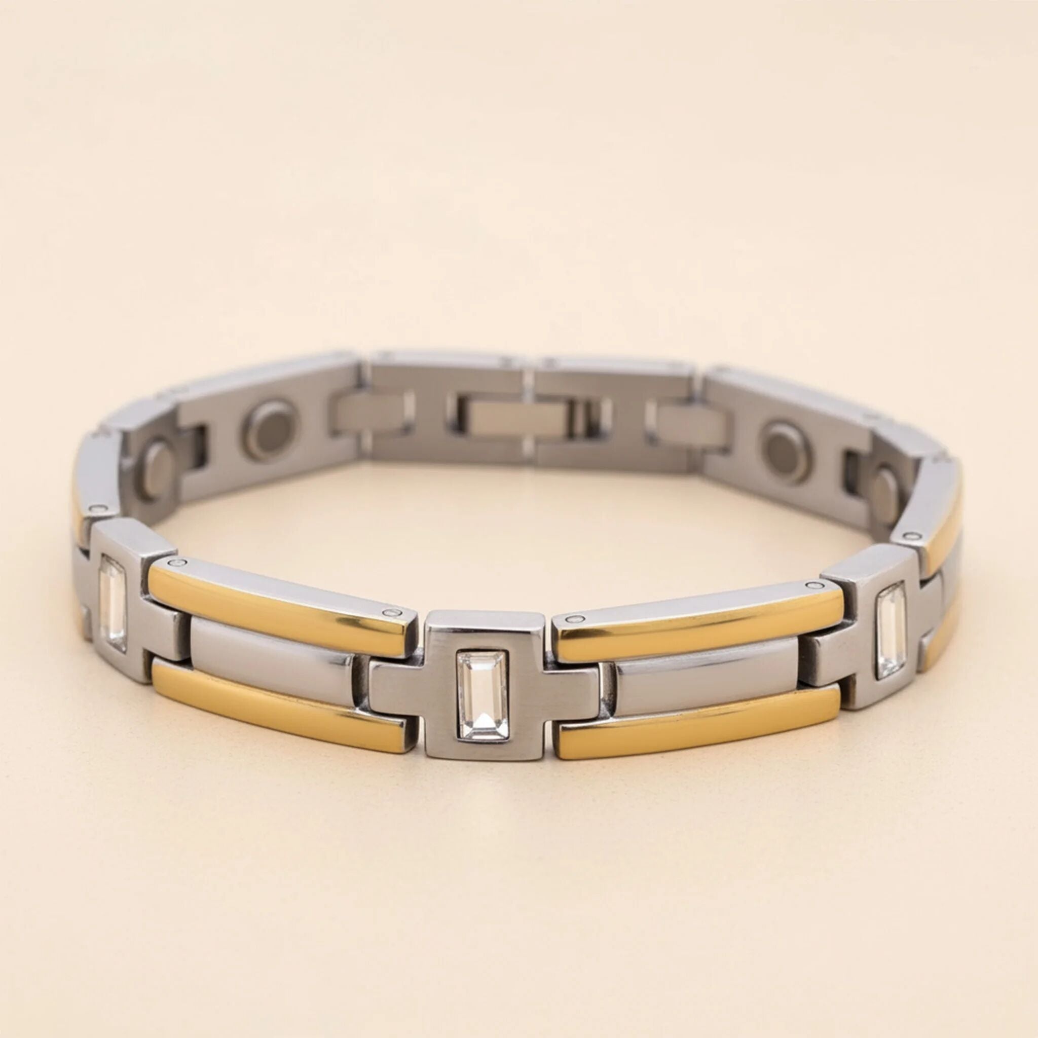 Stainless Steel & Gold PVD Coated Germanium Magnetic Bracelet