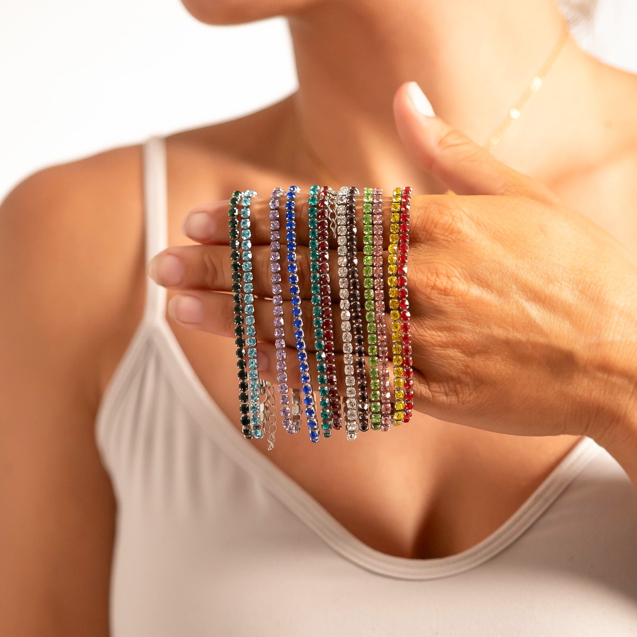 Stainless Steel Birthstone Tennis Chain Bracelet