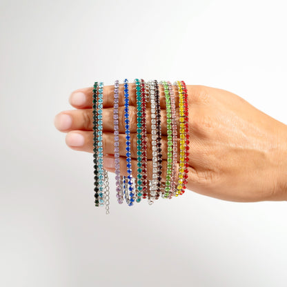 Stainless Steel Birthstone Tennis Chain Bracelet