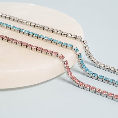 Stainless Steel Birthstone Tennis Chain Bracelet