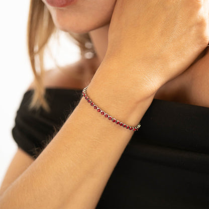 Stainless Steel Birthstone Tennis Chain Bracelet