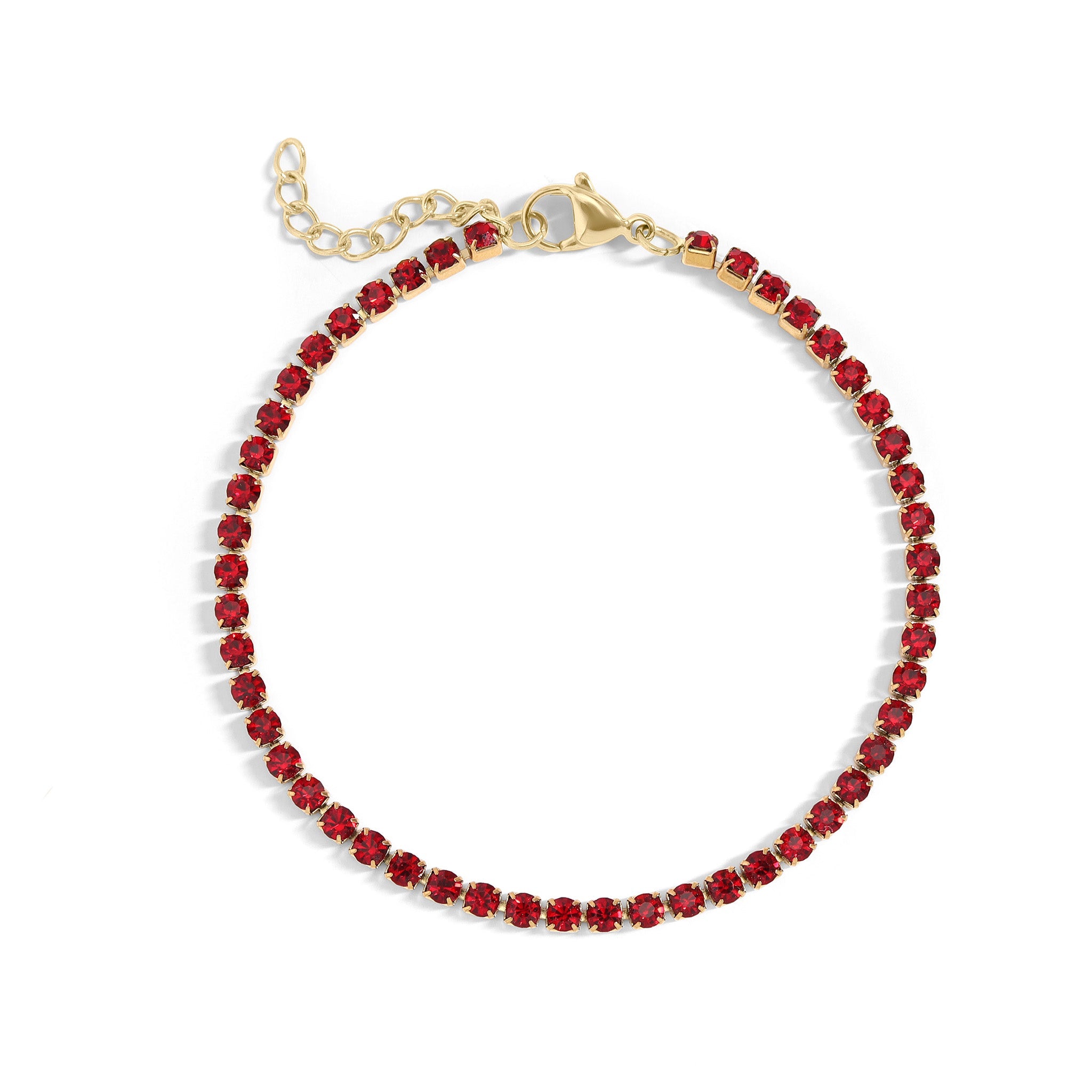 18K Gold PVD Stainless Steel Birthstone Tennis Chain Bracelet