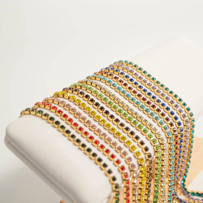 18K Gold PVD Stainless Steel Birthstone Tennis Chain Bracelet