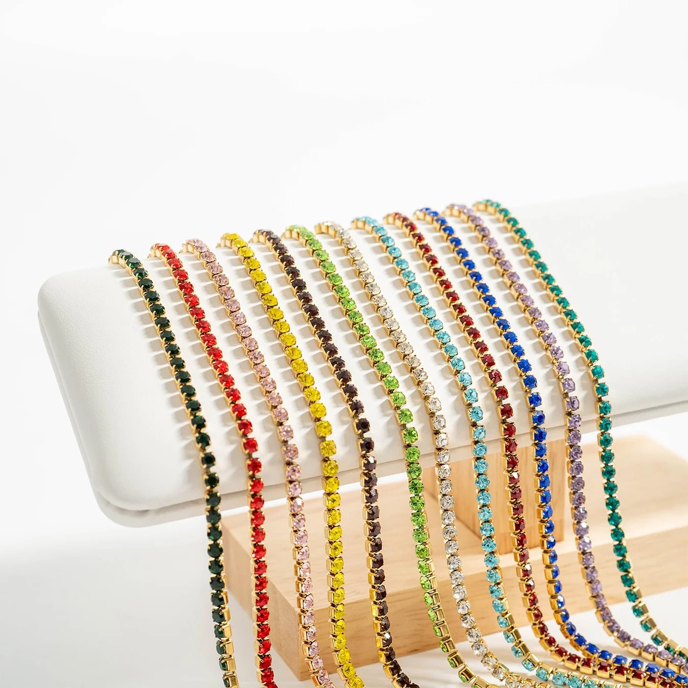 18K Gold PVD Stainless Steel Birthstone Tennis Chain Bracelet