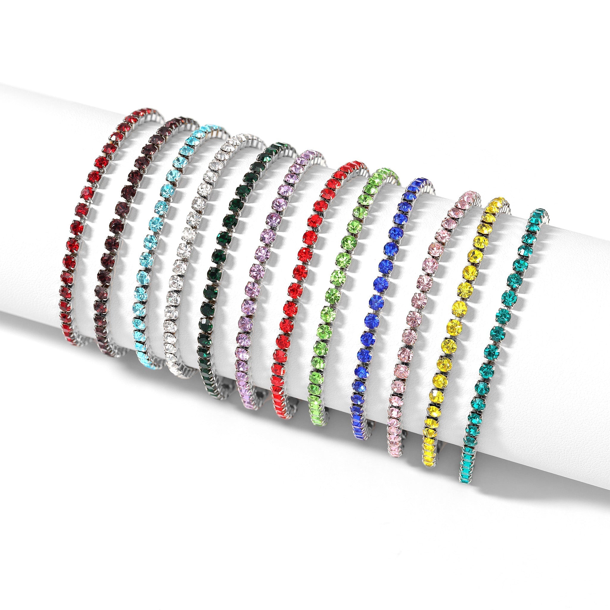 Stainless Steel Birthstone Tennis Chain Bracelet