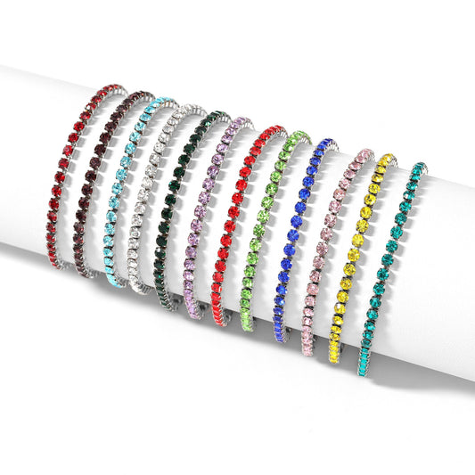 Stainless Steel Birthstone Tennis Chain Bracelet