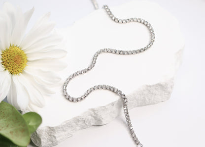Stainless Steel CZ Tennis Chain Necklace