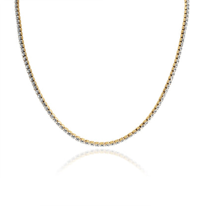 18K Gold PVD Stainless Steel CZ Tennis Chain Necklace