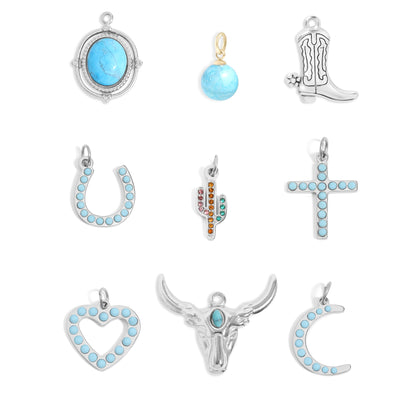 18K Gold PVD Stainless Steel Western Charm Set