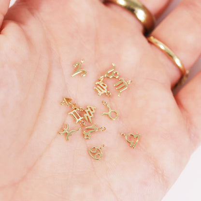 Permanent Jewelry 14K Solid Gold Zodiac Charms