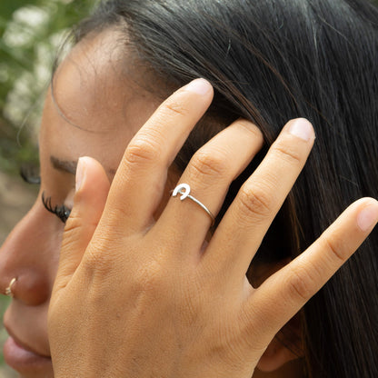 18K Gold PVD Stainless Steel Horseshoe Symbol Ring