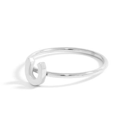 18K Gold PVD Stainless Steel Horseshoe Symbol Ring