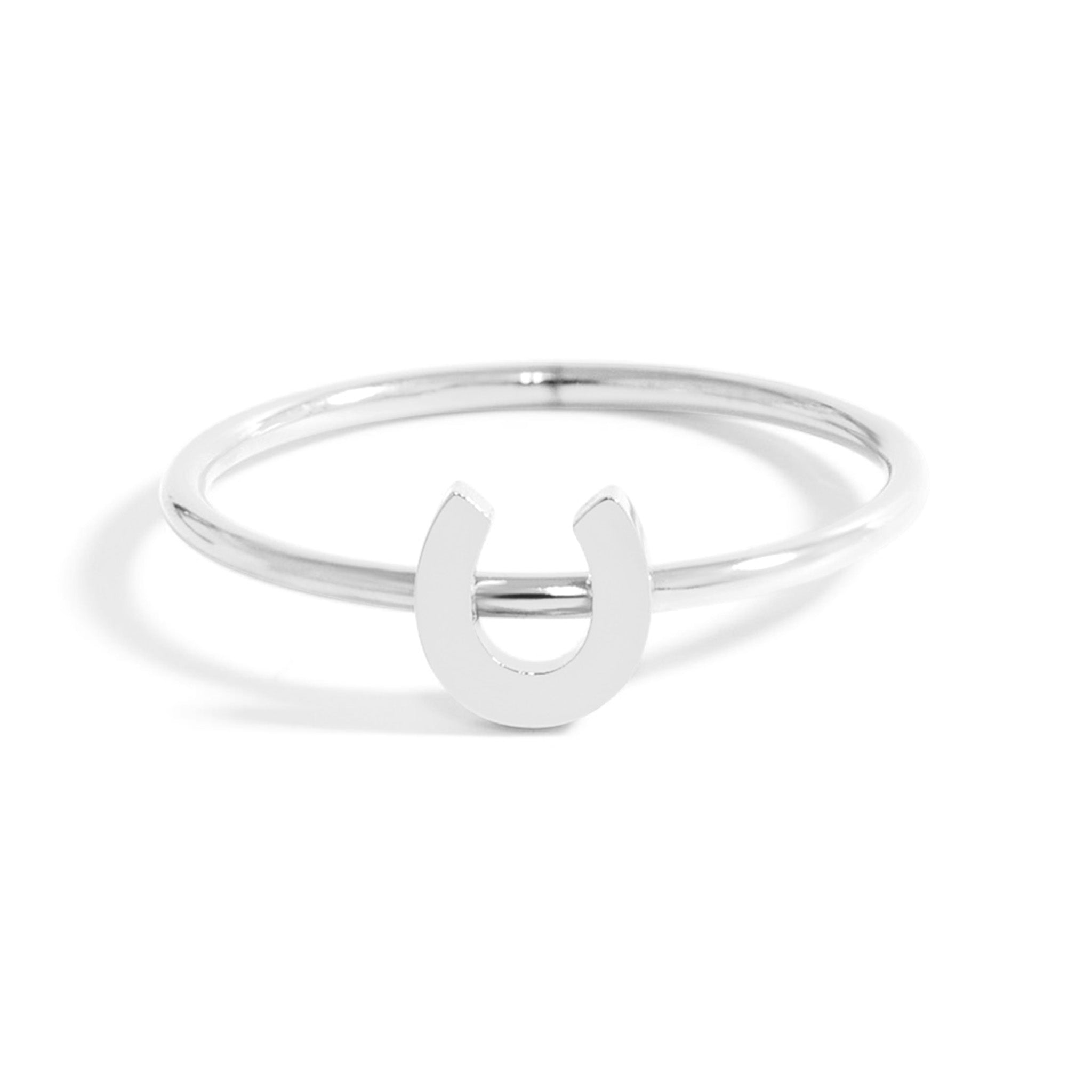 18K Gold PVD Stainless Steel Horseshoe Symbol Ring