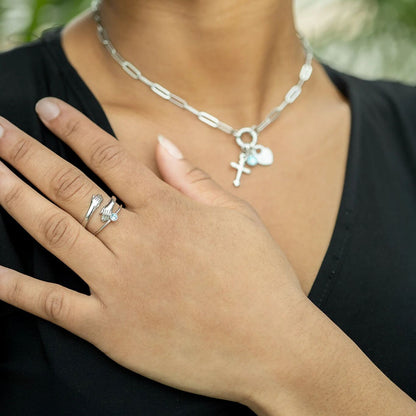Stainless Steel Birthstone Stacking Ring Size 3
