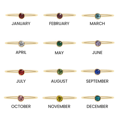 14K Gold Filled PLUS Birthstone Stacking Ring
