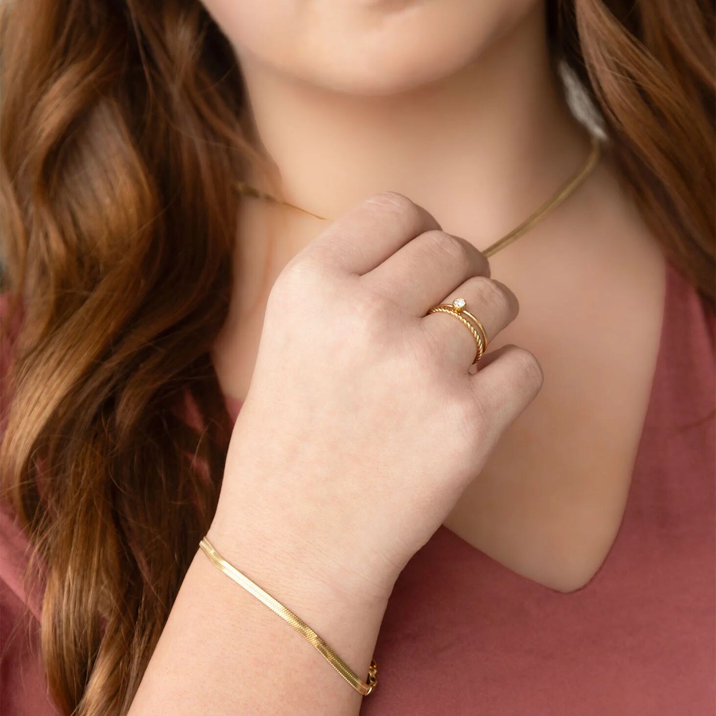 14K Gold Filled PLUS Birthstone Stacking Ring