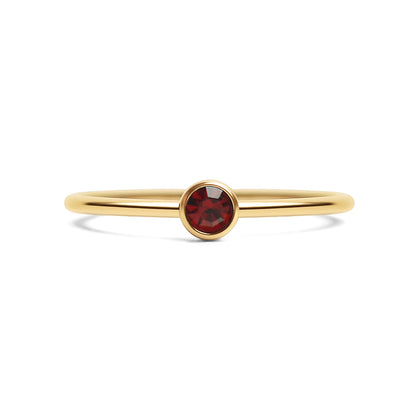 18K Gold PVD Stainless Steel Birthstone Stacking Ring Size 3