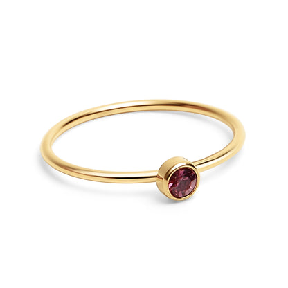 18K Gold PVD Stainless Steel Birthstone Stacking Ring