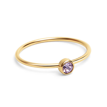 18K Gold PVD Stainless Steel Birthstone Stacking Ring