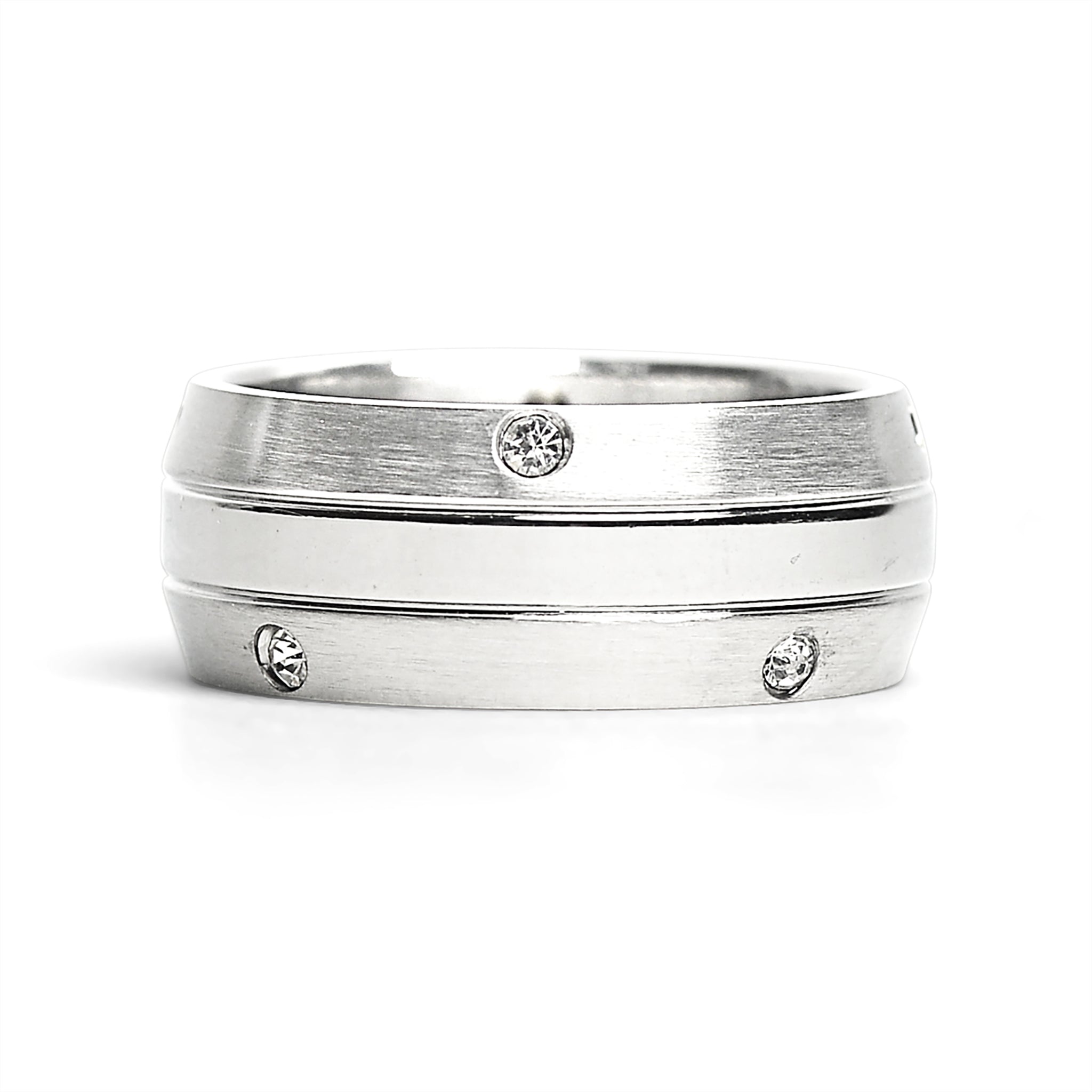 CZ Stones With Highly Polished Stainless Steel Ring