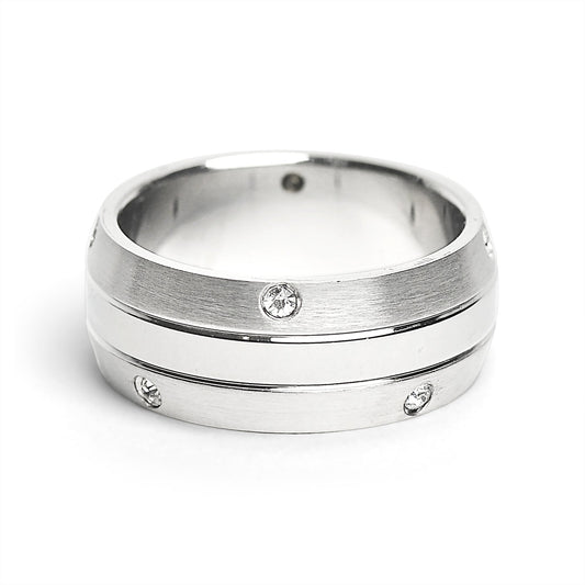 CZ Stones With Highly Polished Stainless Steel Ring