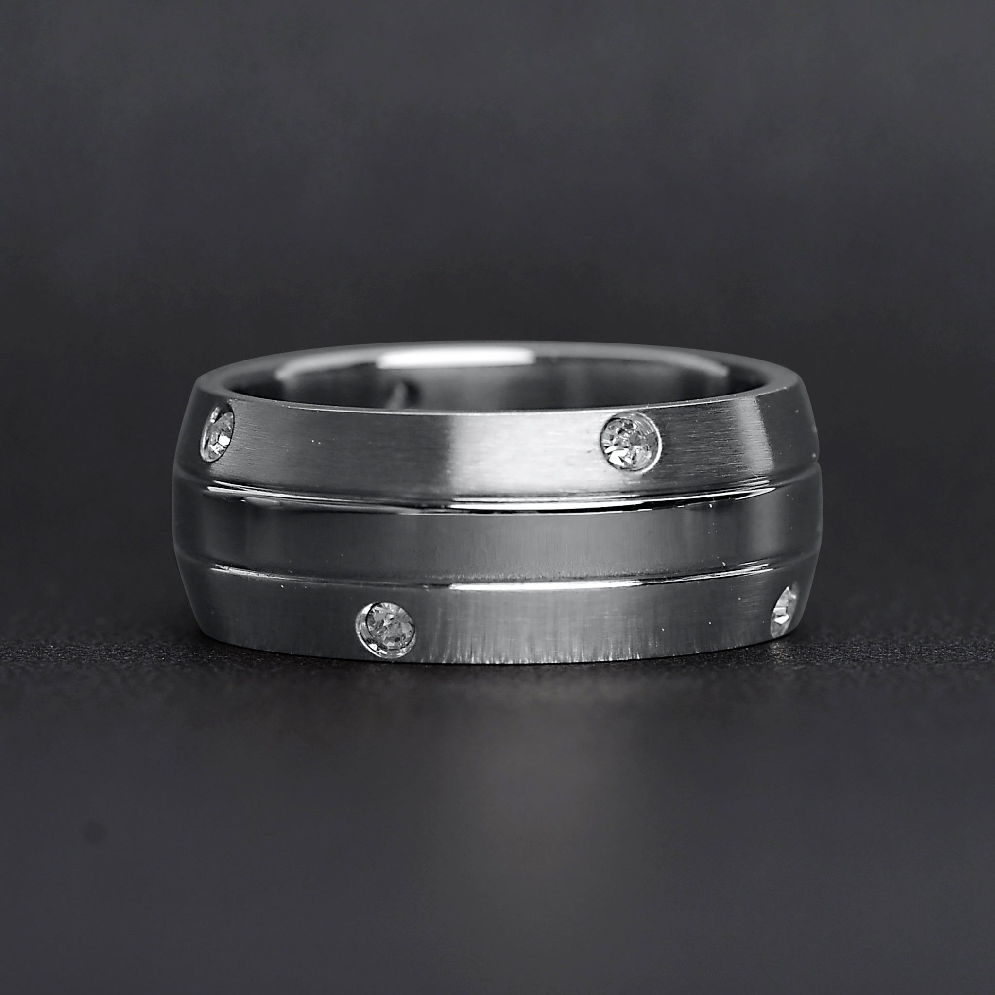 CZ Stones With Highly Polished Stainless Steel Ring