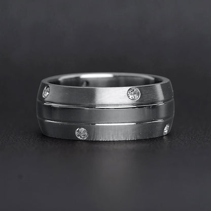 CZ Stones With Highly Polished Stainless Steel Ring