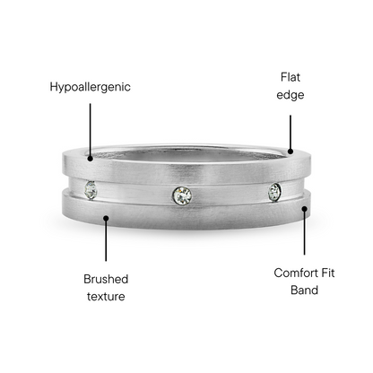 CZ Stones With Highly Polished Stainless Steel Ring