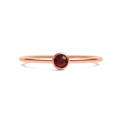 18k Rose Gold PVD Coated Stainless Steel Birthstone Stacking Ring