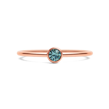 18k Rose Gold PVD Coated Stainless Steel Birthstone Stacking Ring