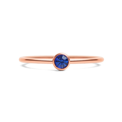 18K Rose Gold PVD Stainless Steel Birthstone Stacking Ring Size 3