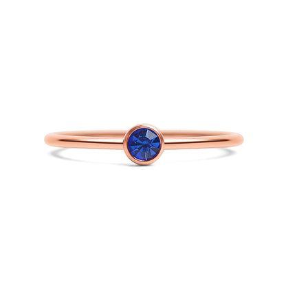 18k Rose Gold PVD Coated Stainless Steel Birthstone Stacking Ring