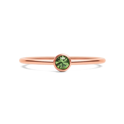 18k Rose Gold PVD Coated Stainless Steel Birthstone Stacking Ring