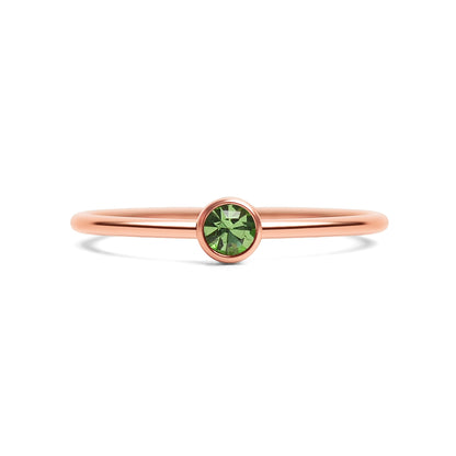 18K Rose Gold PVD Stainless Steel Birthstone Stacking Ring Size 3