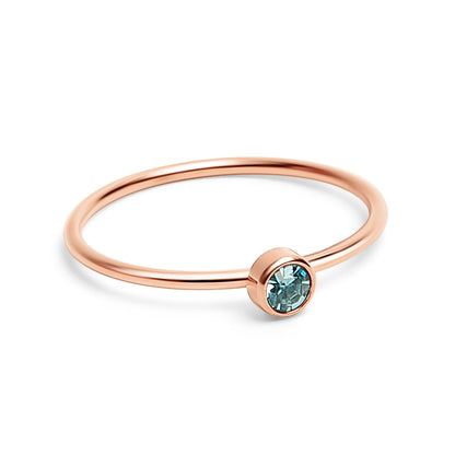 18k Rose Gold PVD Coated Stainless Steel Birthstone Stacking Ring