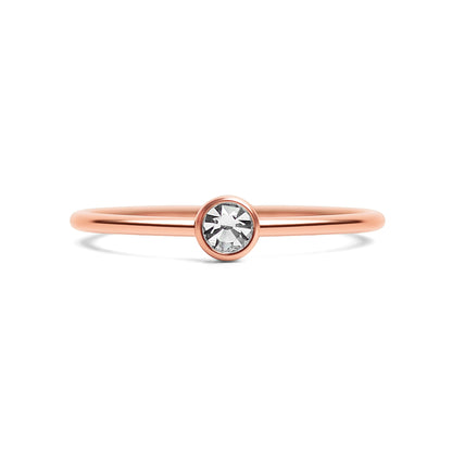 18k Rose Gold PVD Coated Stainless Steel Birthstone Stacking Ring