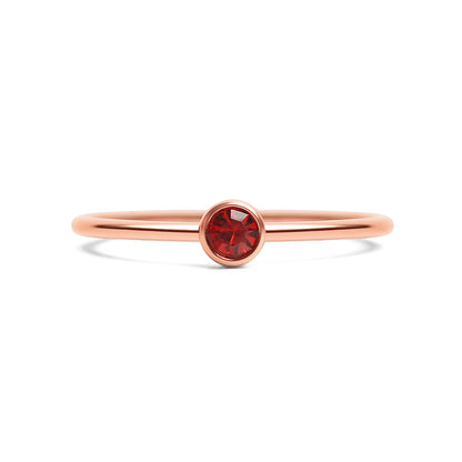 18K Rose Gold PVD Stainless Steel Birthstone Stacking Ring Size 3