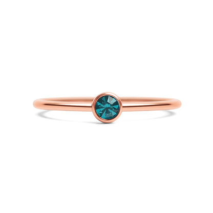 18k Rose Gold PVD Coated Stainless Steel Birthstone Stacking Ring