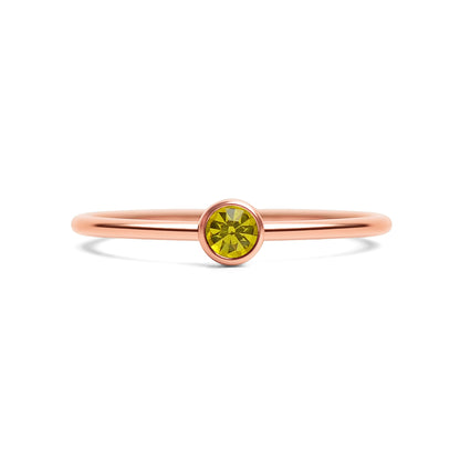 18k Rose Gold PVD Coated Stainless Steel Birthstone Stacking Ring
