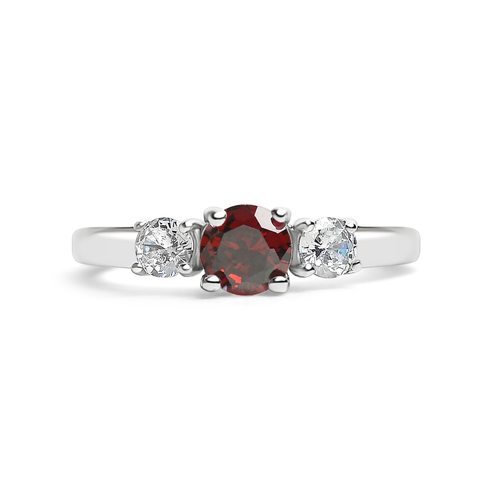 Stainless Steel CZ Accent Birthstone Ring