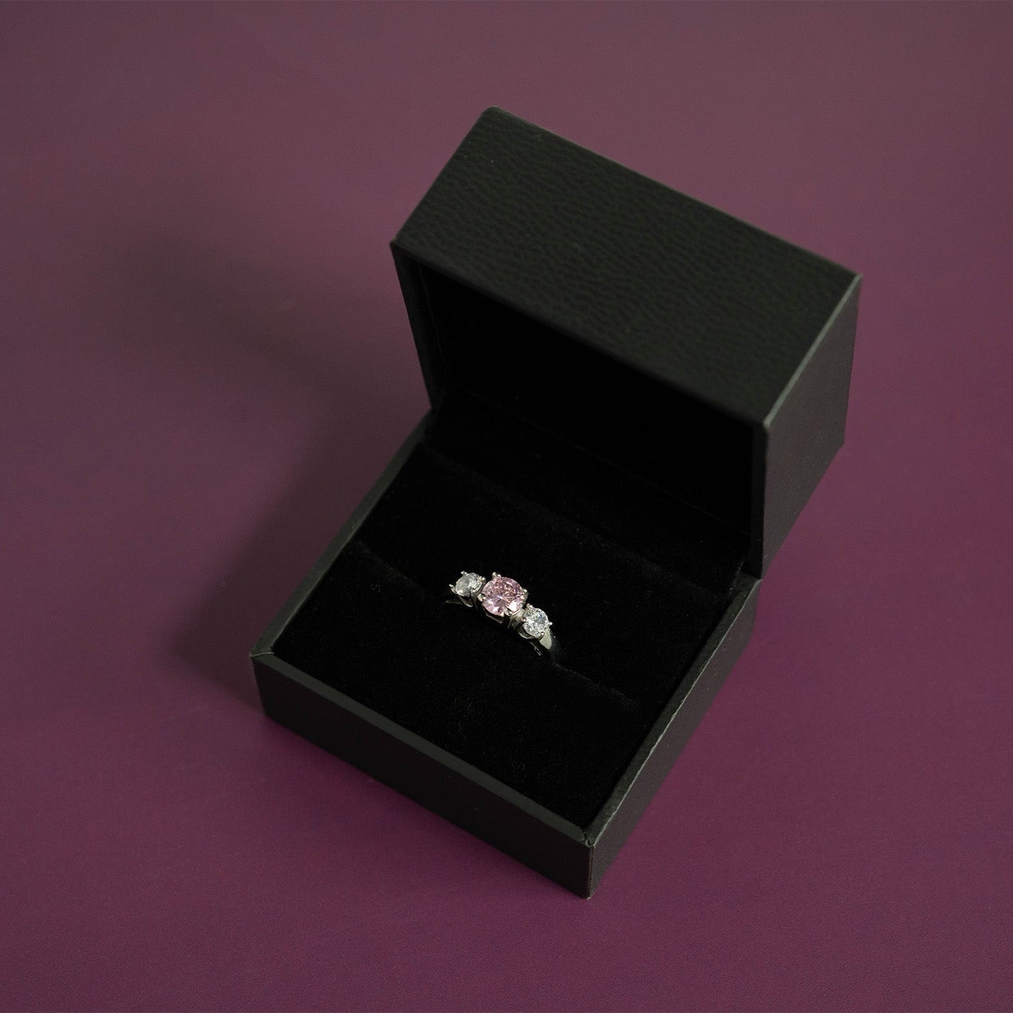 Stainless Steel CZ Accent Birthstone Ring