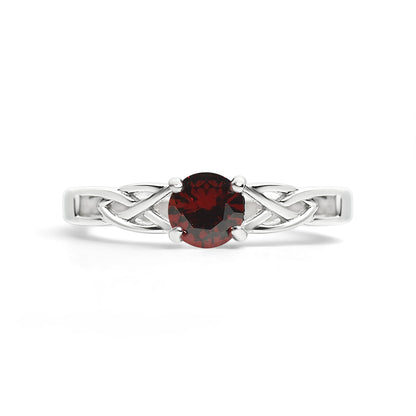 Stainless Steel CZ Stone Celtic Birthstone Ring