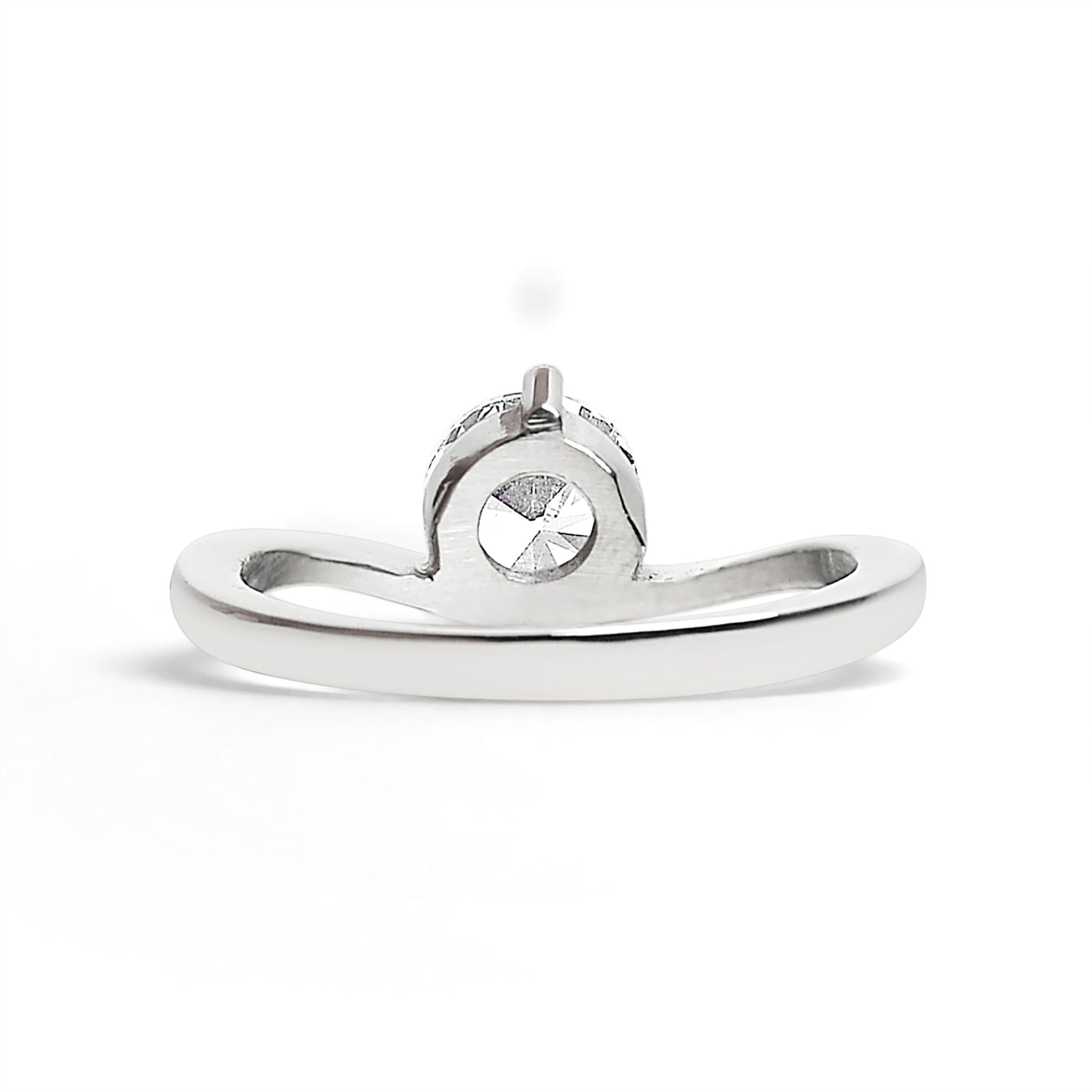 Stainless Steel Offset Solitaire CZ Ring