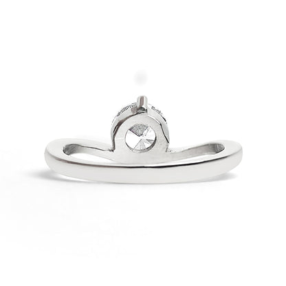 Stainless Steel Offset Solitaire CZ Ring